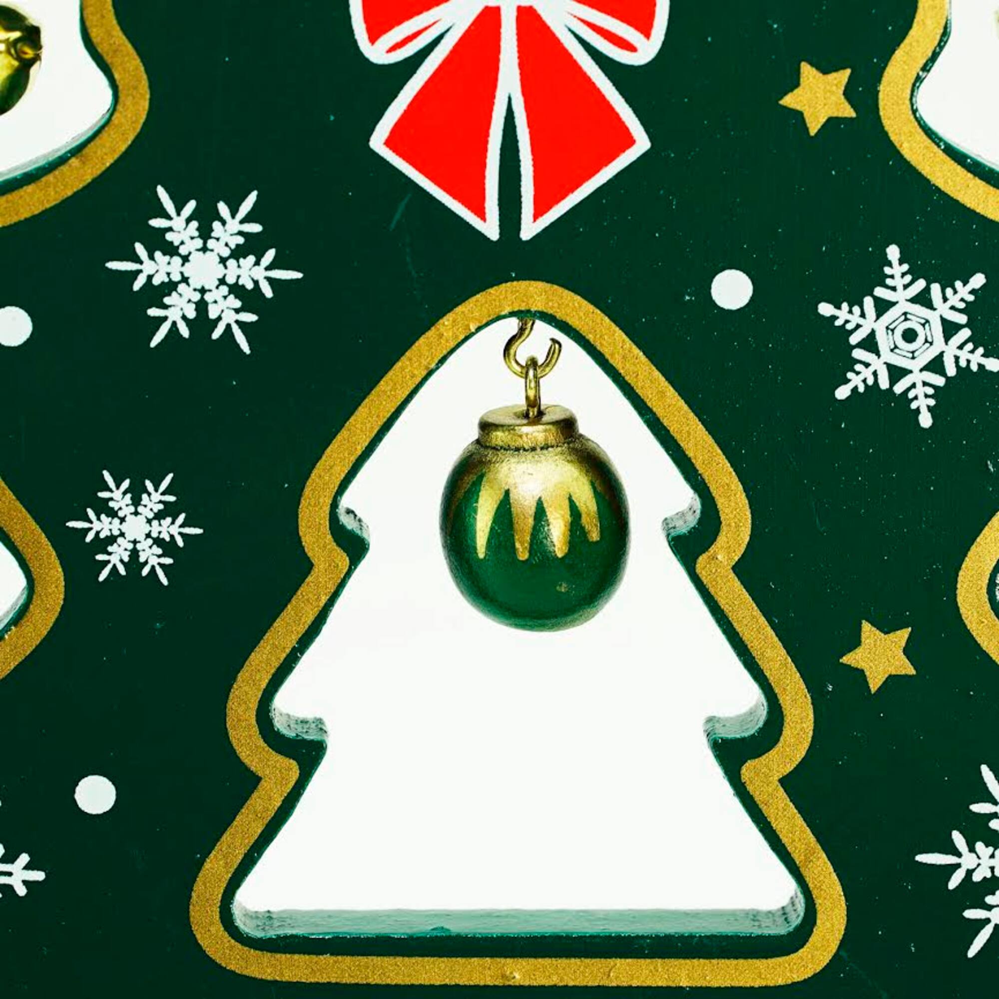 11.25" Christmas Tree Cut-Out with Miniature Ornaments